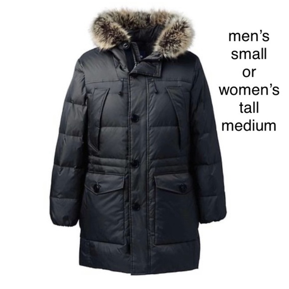 LANDSEND Rusk Down Winter Parka Men’s Small or Women’s Tall Medium Warmest Coat - Picture 1 of 2